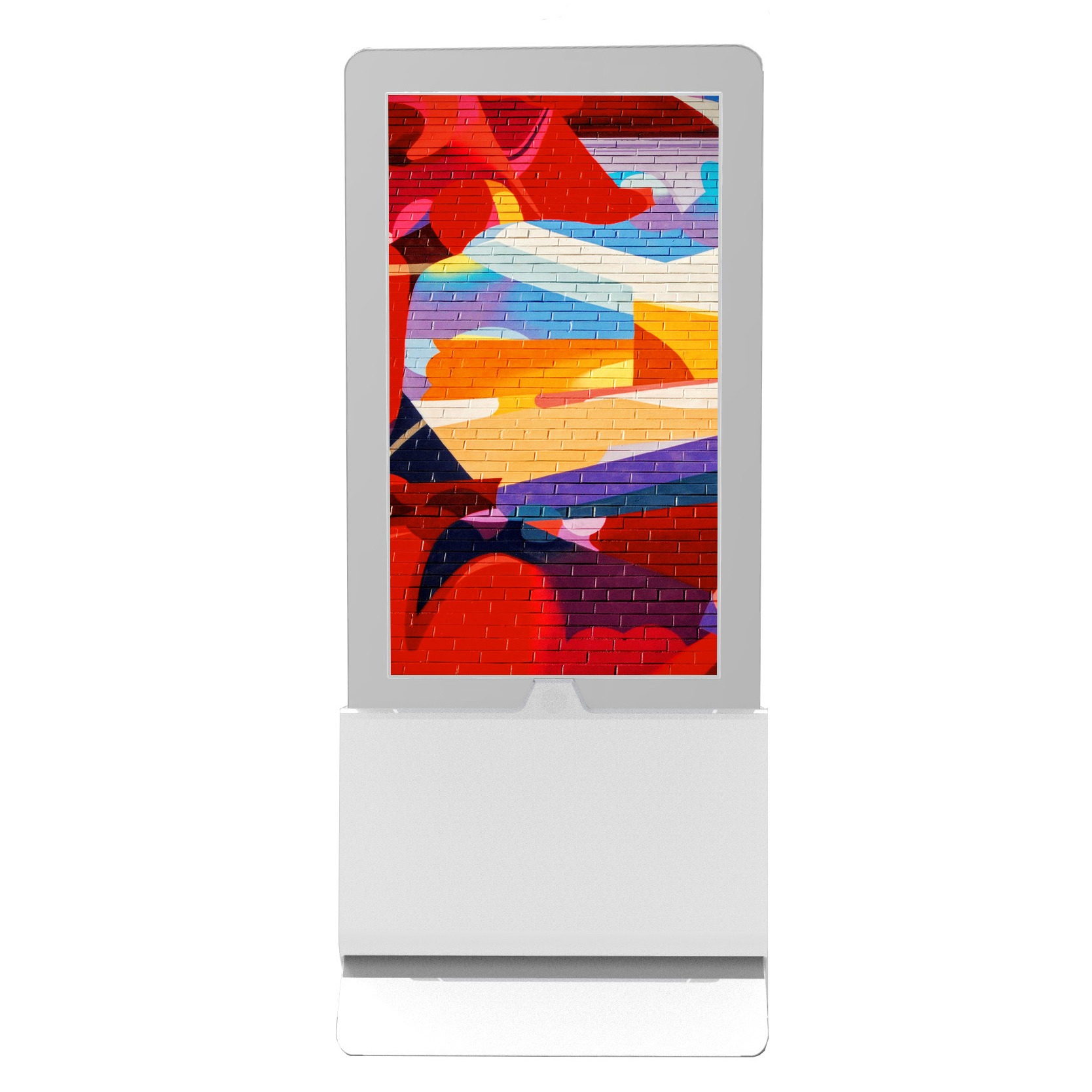 Ultra-thin floor standing double-sided displays