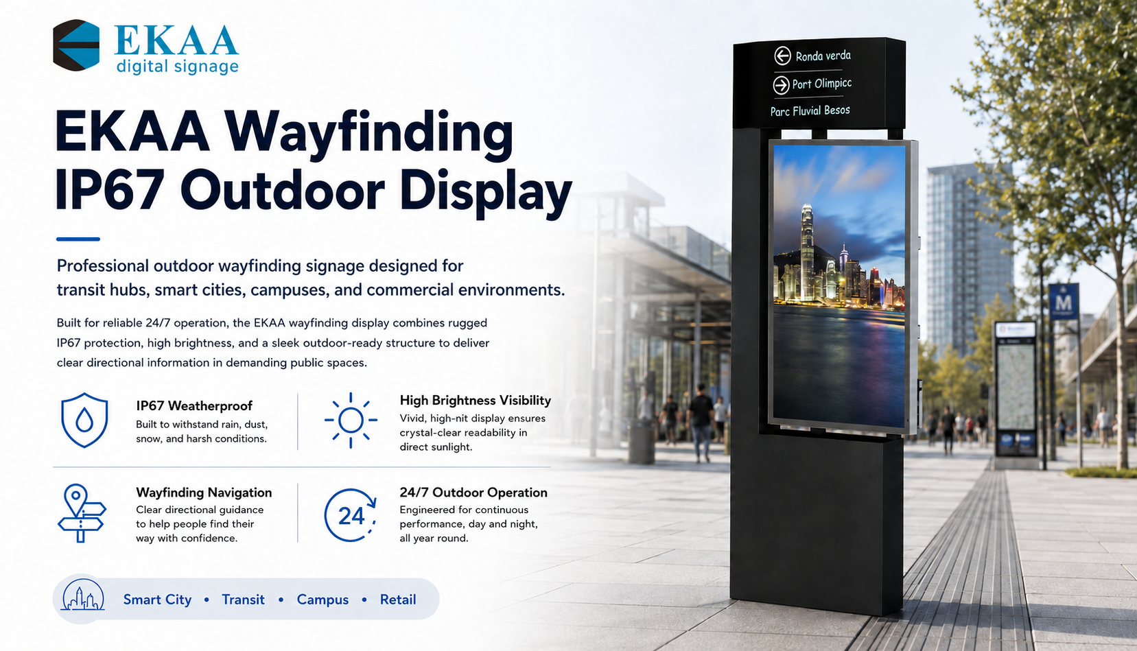 Kiosk ngoài trời Wayfinding IP67 4000nits - nhà sản xuất ki-ốt ngoài trời 1