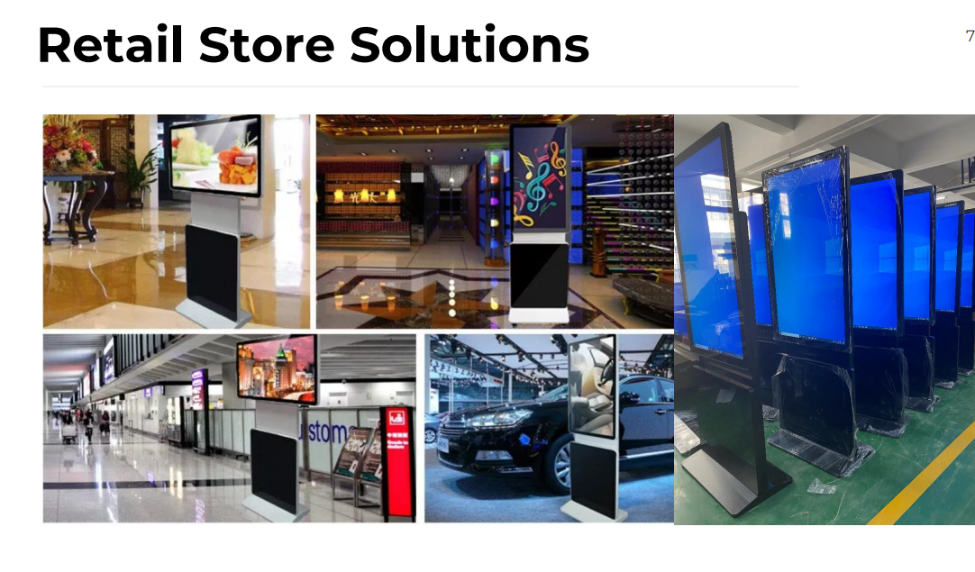 High Brightness window facing displays for retails store