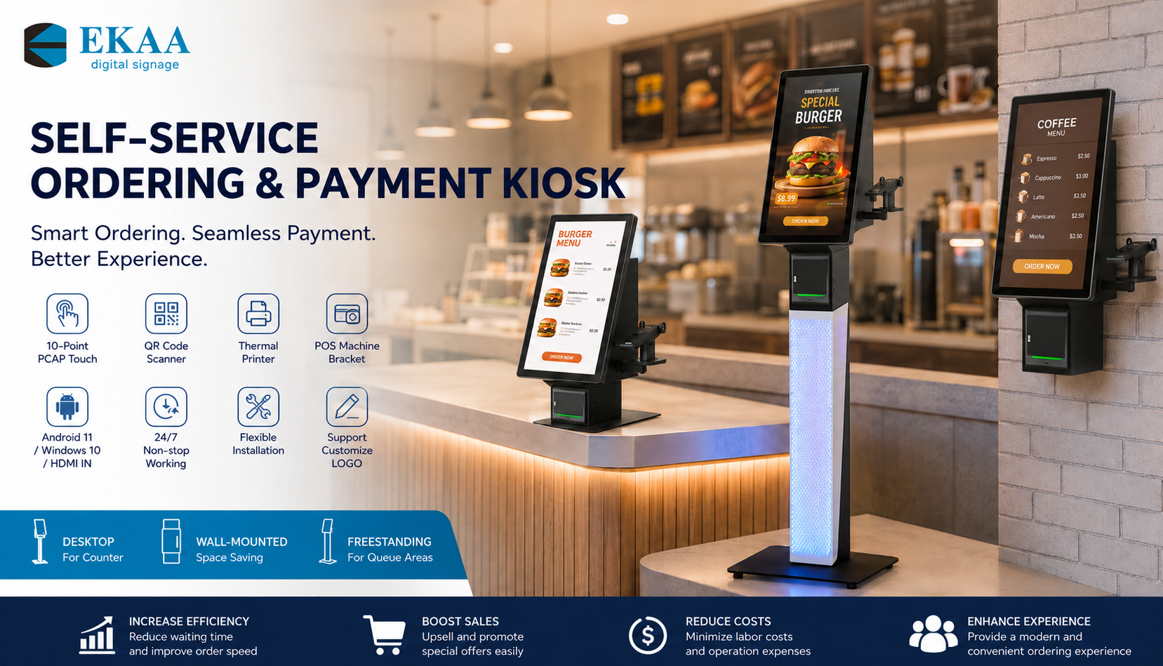 Fast-Food-Bestellkiosk Zahlungskioske - Fast-Food-Selbstbedienungskiosk 1