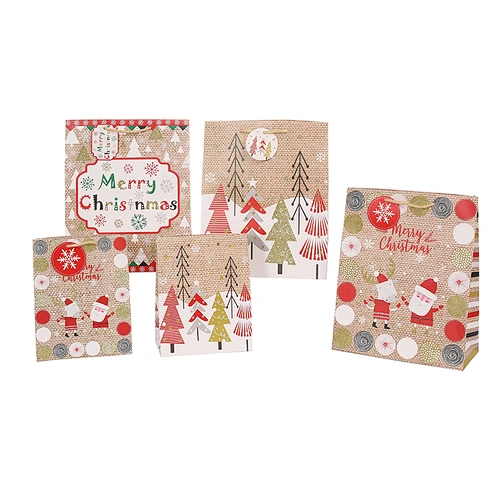 Ivory paper Christmas paper bags, Xmas gift package