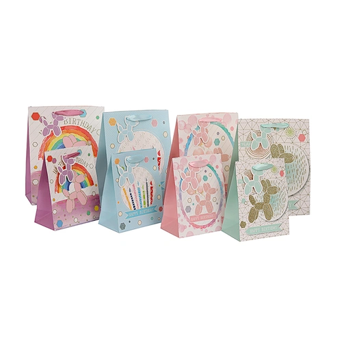 Glitter cartoon gift paper bags happy birthday paper package
