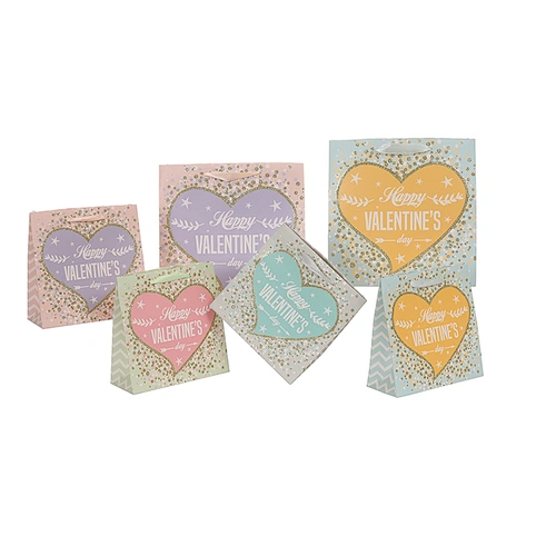 Glitter paper bags for Valentine's Day Gift bags