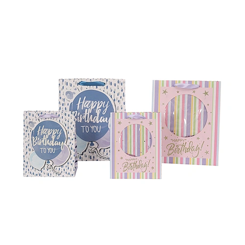 PVC Window happy birthday shopping bags