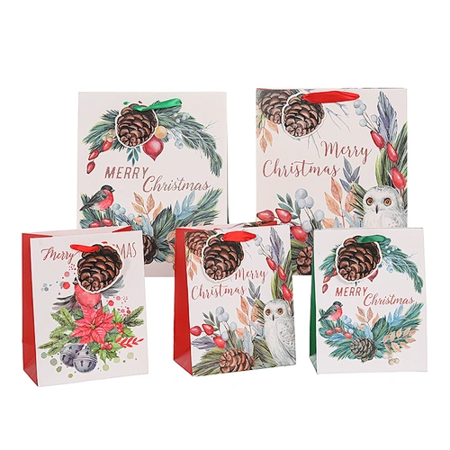 Gift bags for Xmas, Christmas glitter paper bags