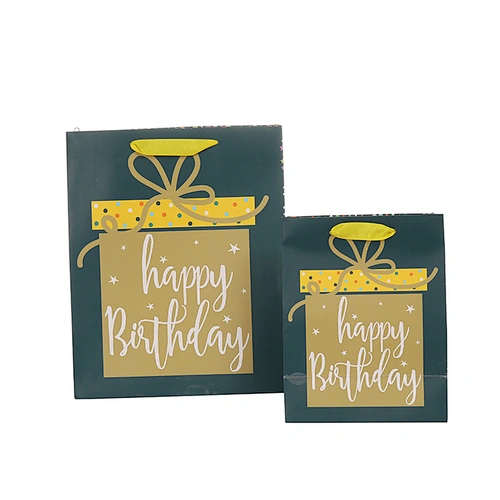 Spacial design hot stamping happy birthday bags of paper