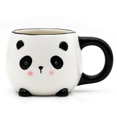 Whimsical Ceramic Mug Design，Playful Panda Face Aesthetic, Joyful Daily Decorative Piece