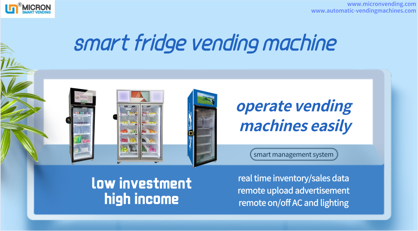 grab n go fridge snack vending machine with advertising