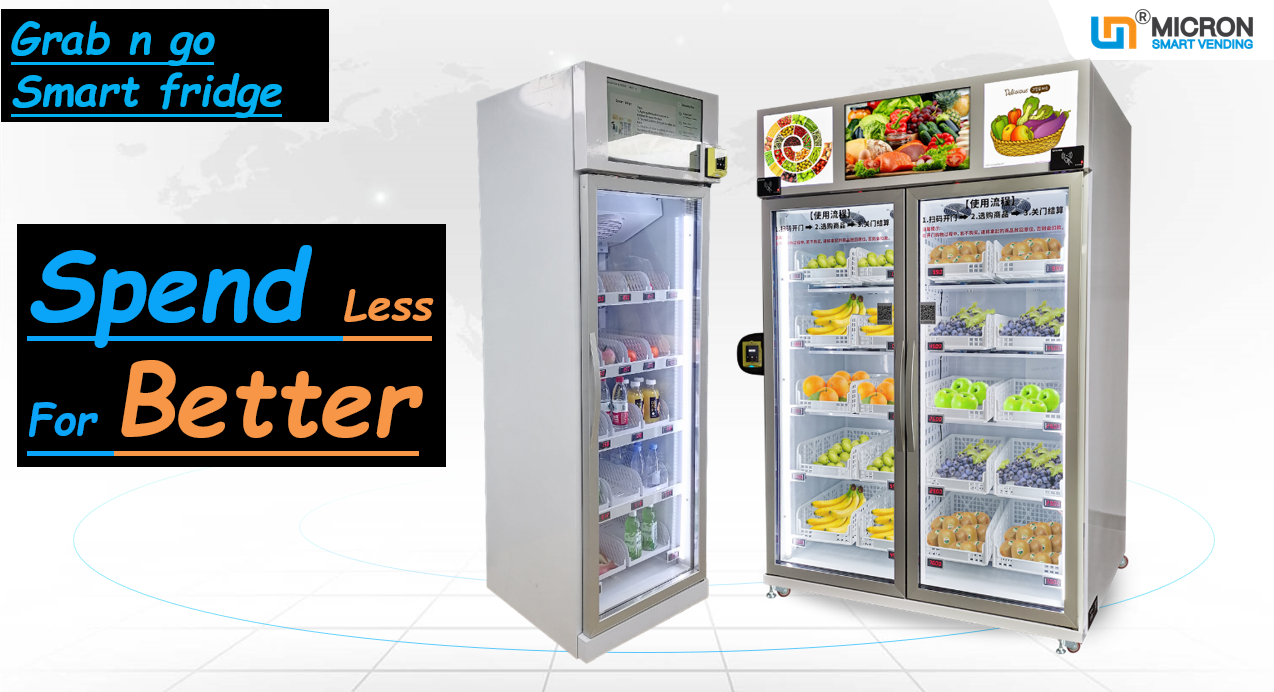 grab n go fridge snack vending machine with advertising