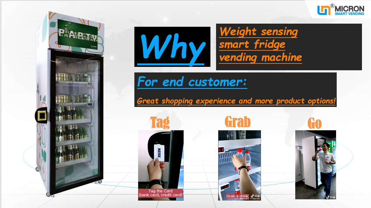 grab n go fridge snack vending machine with advertising
