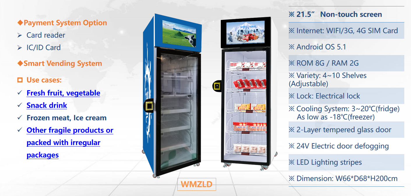 grab n go fridge snack vending machine with advertising