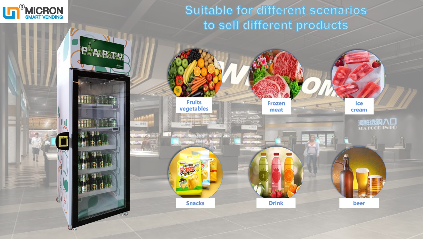 grab n go fridge snack vending machine with advertising