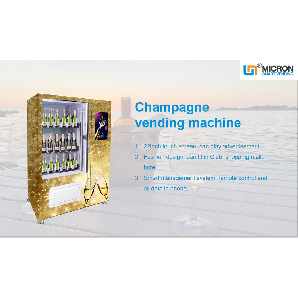 elevator beer champagne vending machine with touch screen