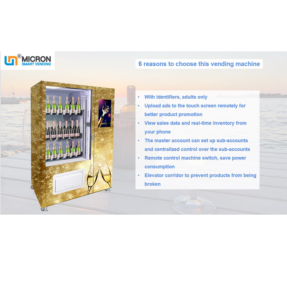 elevator beer champagne vending machine with touch screen