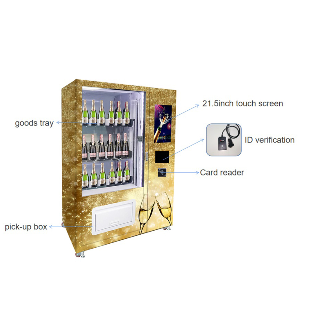 elevator beer champagne vending machine with touch screen