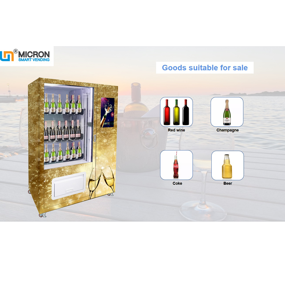 elevator beer champagne vending machine with touch screen
