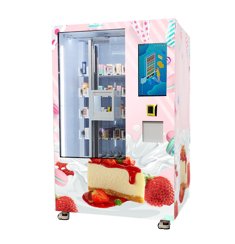 Custom stickers cup cake vending machine with elevator