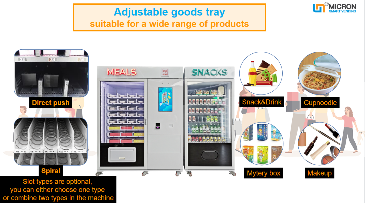 snack drink combo vending machine, meal vending machine,cooling system vending machine