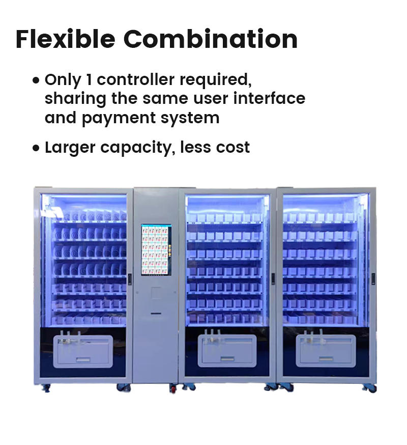 Three-in-One Big Capacity Combo Snack Vending Machine flexible combination