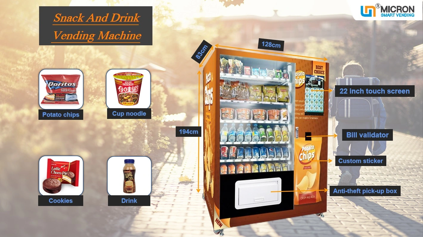 custom snack drink vending machine with receipt printer