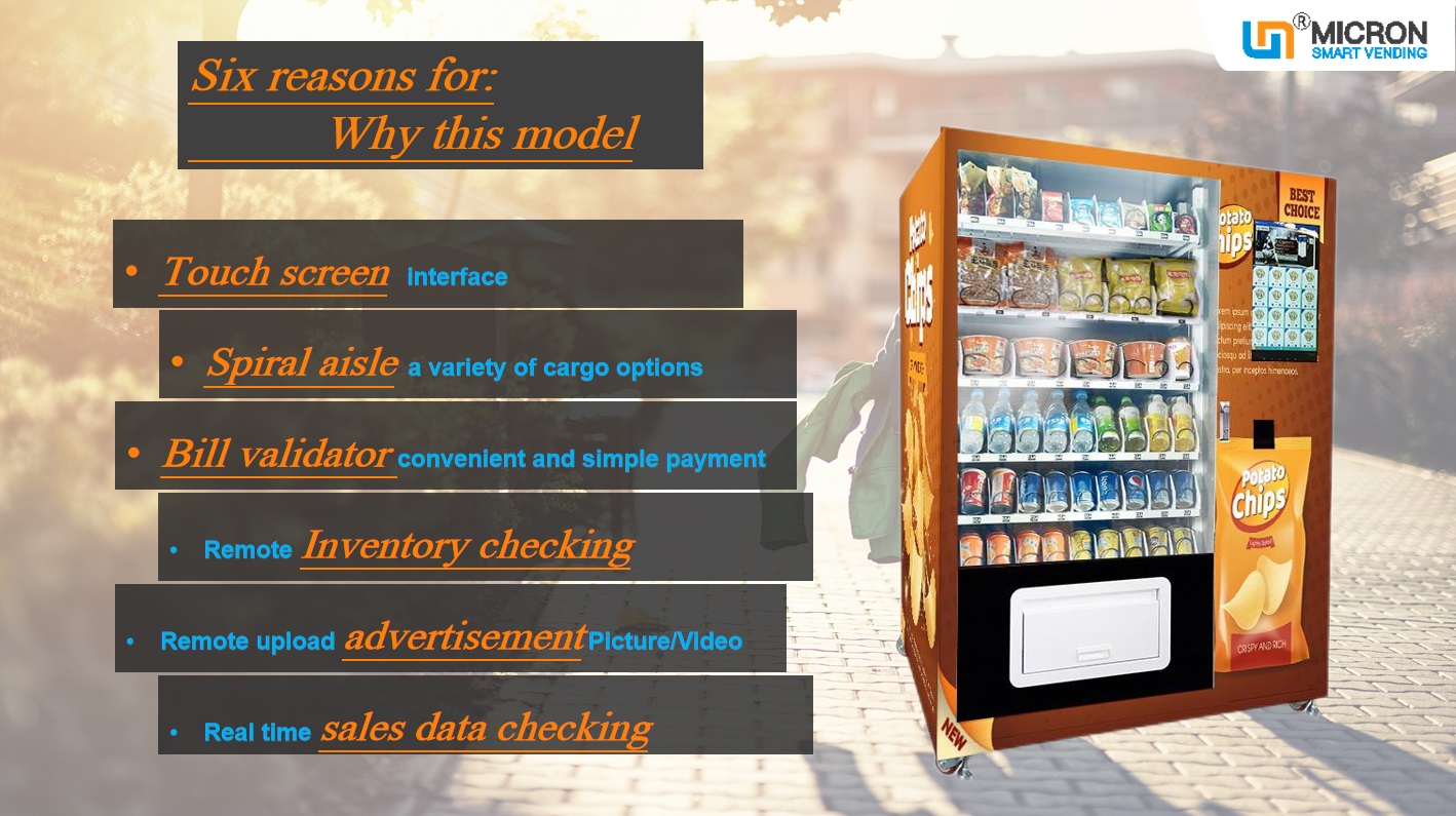 custom snack drink vending machine with receipt printer