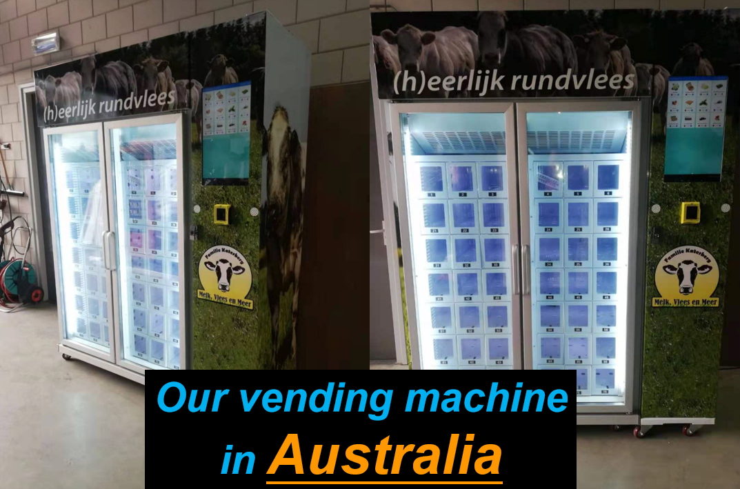 Frozen meat vending machine, seafood vending machine, freezer vending machine, cooling vending machine