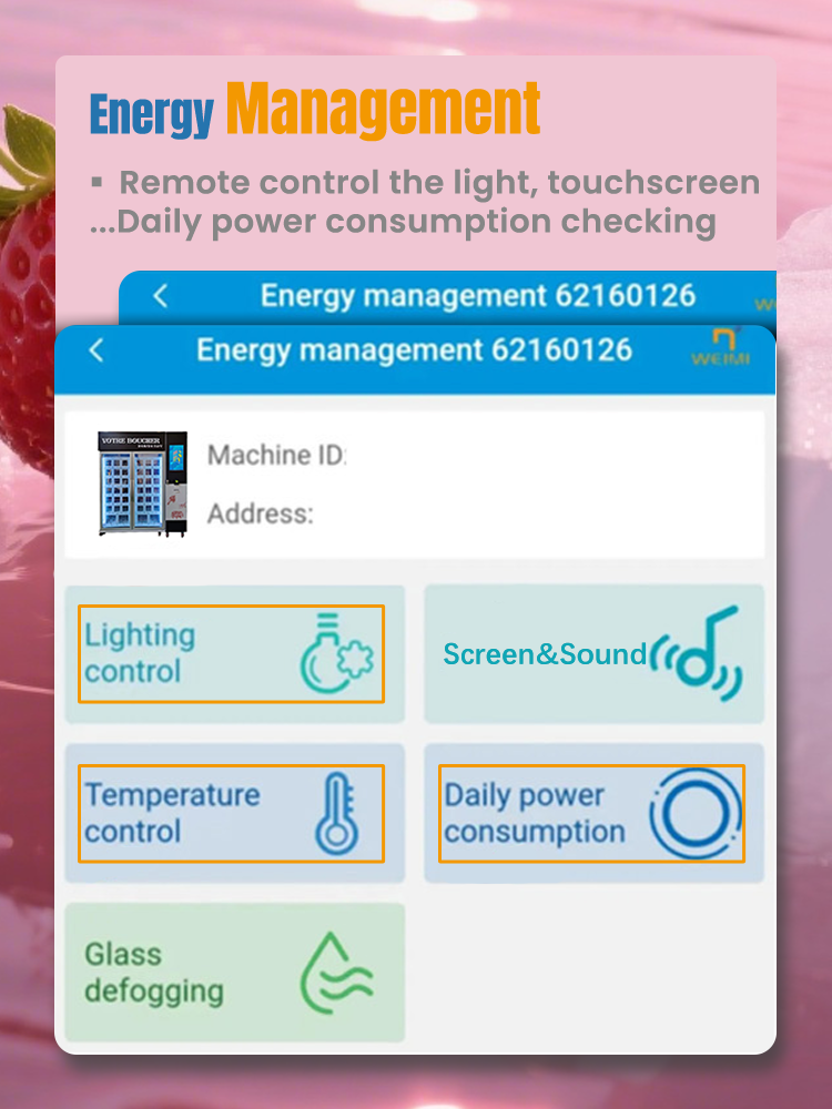 Strawberry locker vending machine have energy management
