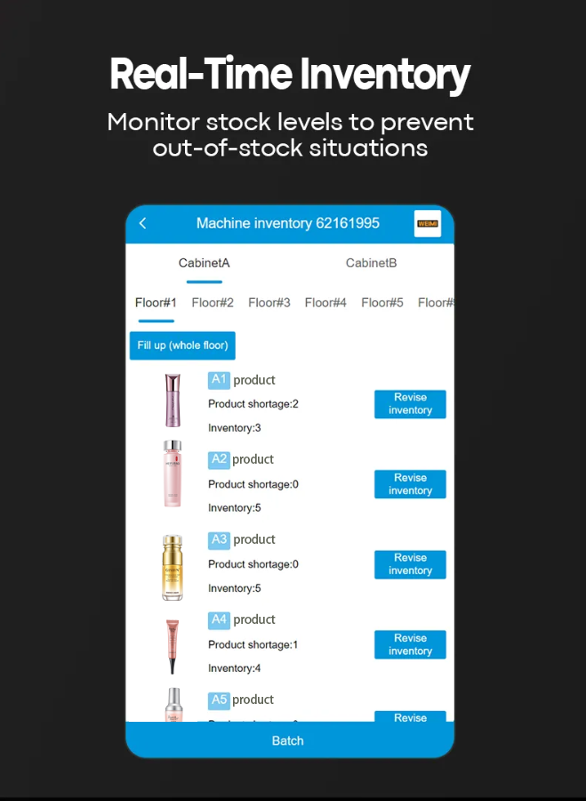 Micron Fashion Beauty Vending Machine real-time inventory