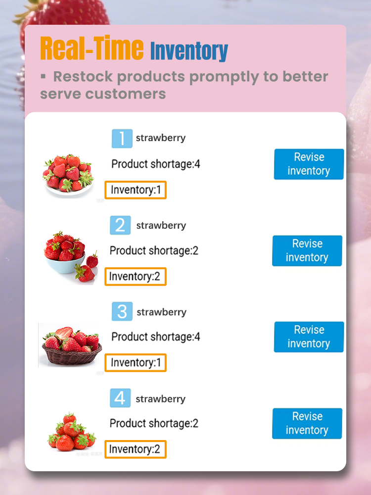 Strawberry locker vending machine have real time inventory