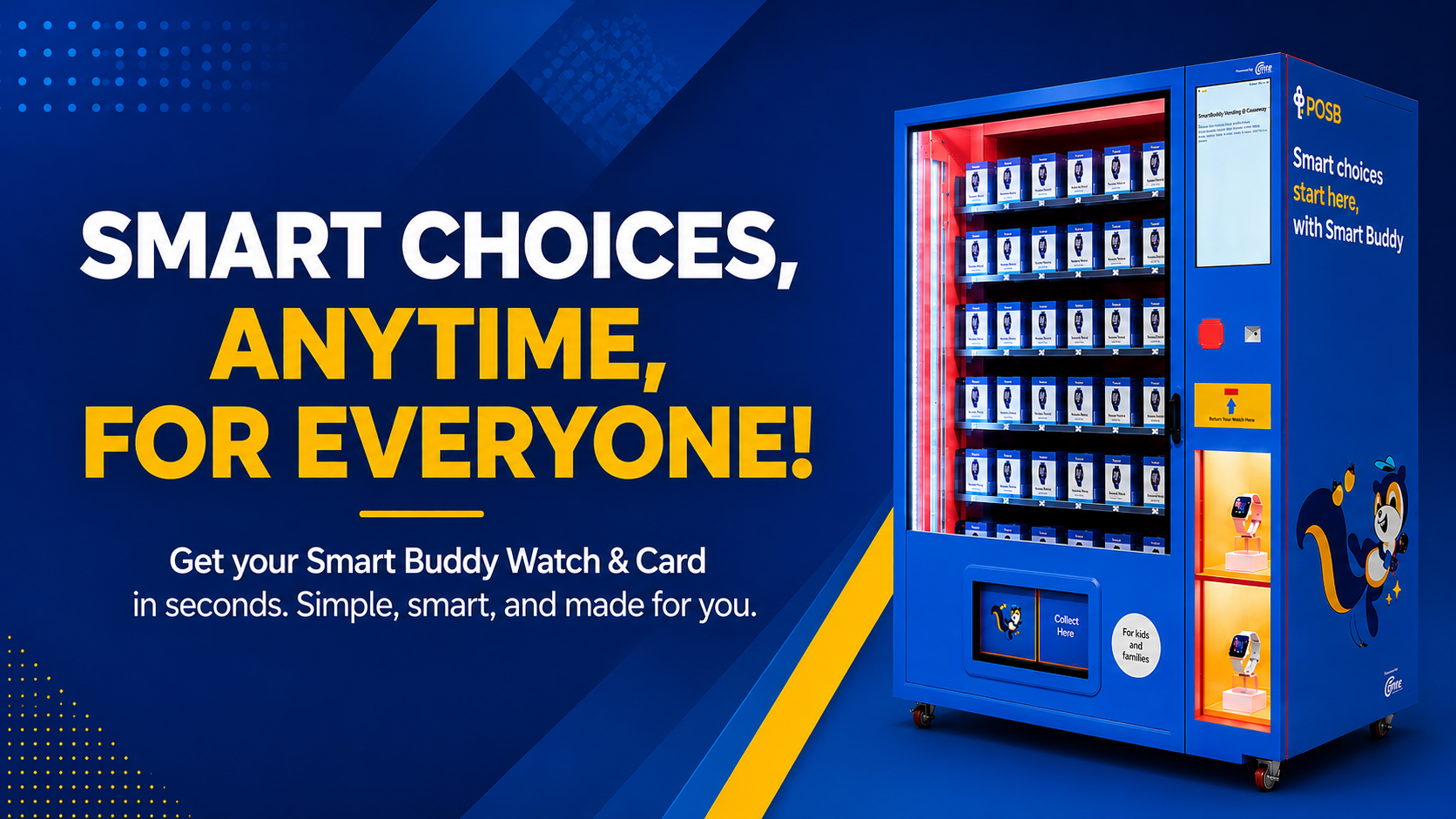 Kids smart watch vending machine in a modern family retail environment