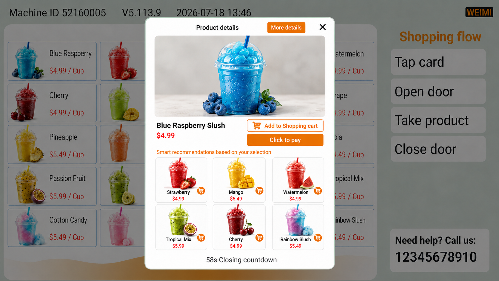 Recomendaciones inteligentes de productos en la pantalla táctil de una máquina expendedora