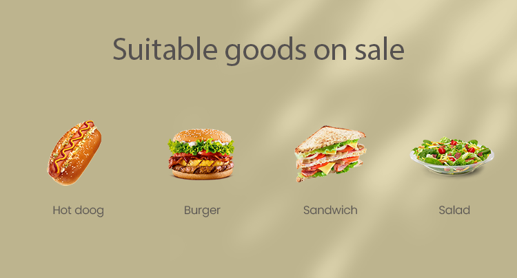 burger vending machine has suitable goods on sale