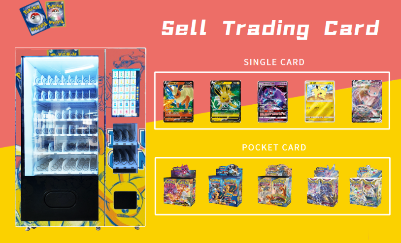 trading card vending machine support selling trading cards in different packages