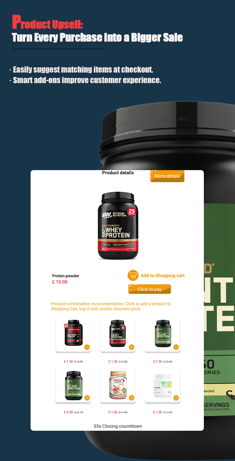Protein powder vending machine can boost product upsell