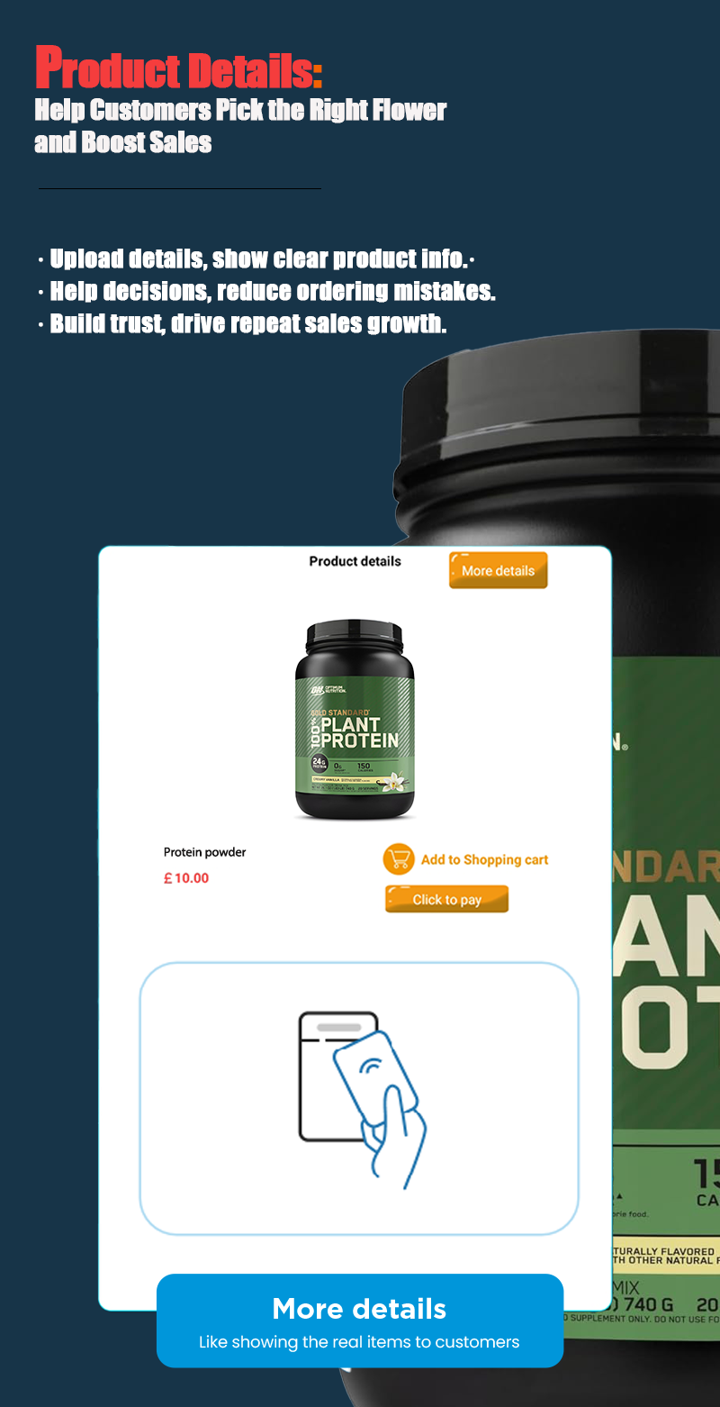 Protein powder vending machine can check product details