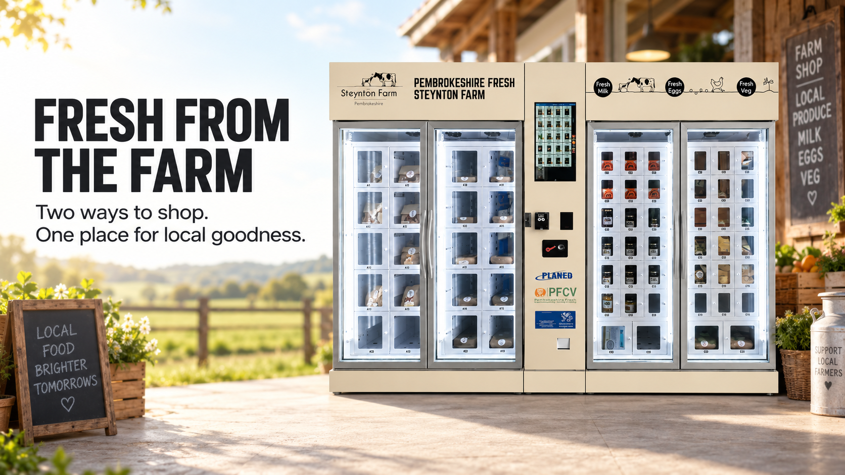 Máquina expendedora de armarios refrigerados para alimentos agrícolas WEIMI 2 en 1 en una tienda agrícola