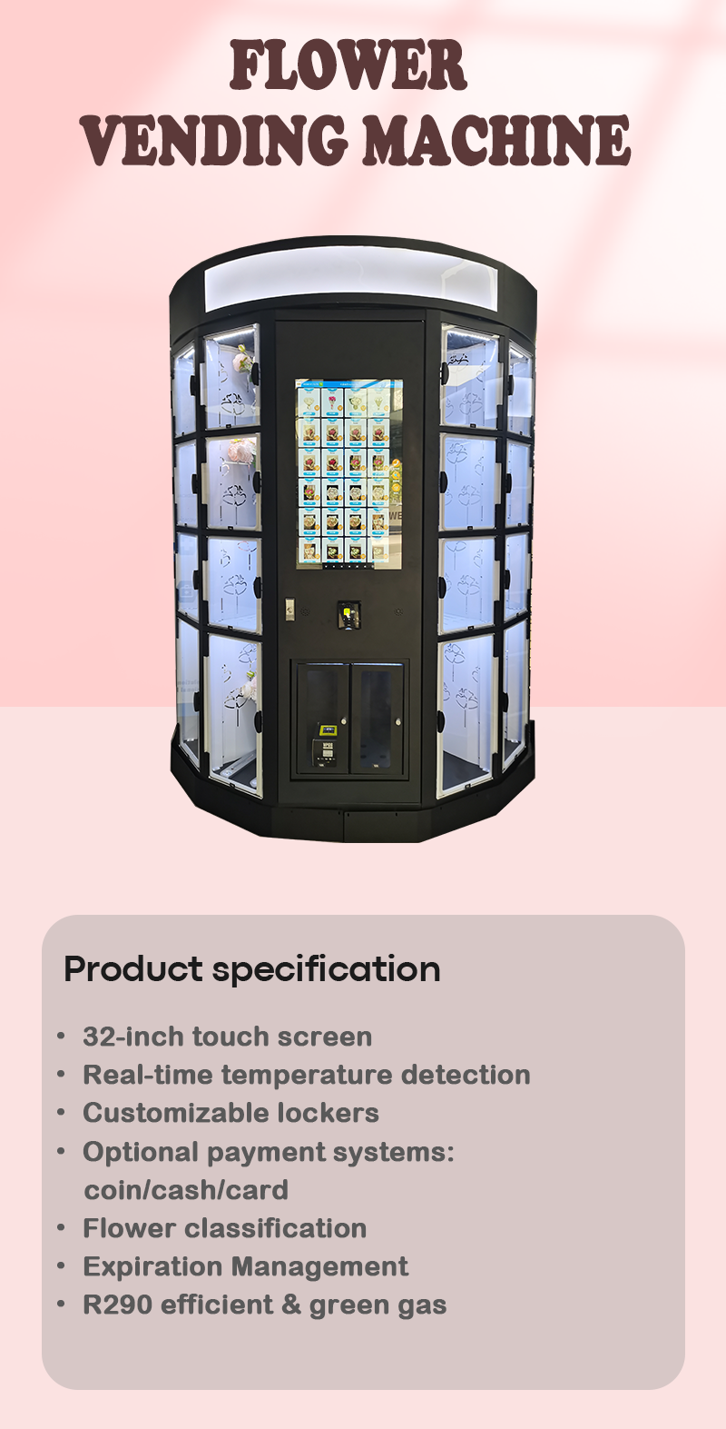 WEIMI Refrigerated Fresh Bouquet Flower Vending Machine