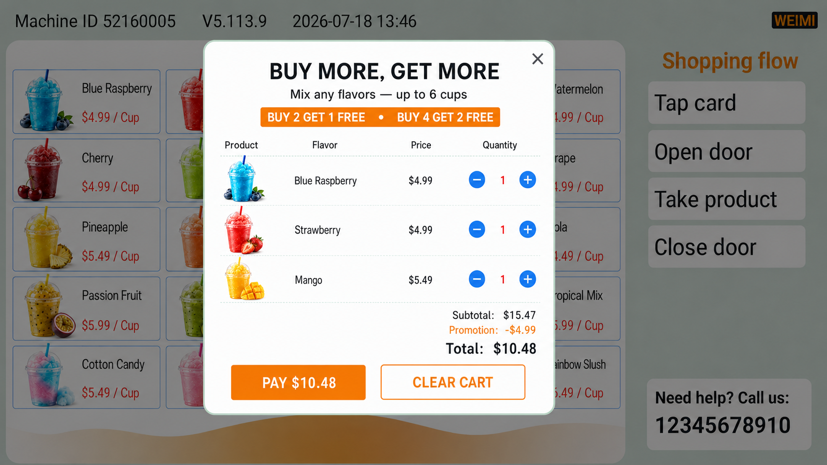 Promoción de descuento por compra múltiple en máquinas expendedoras inteligentes