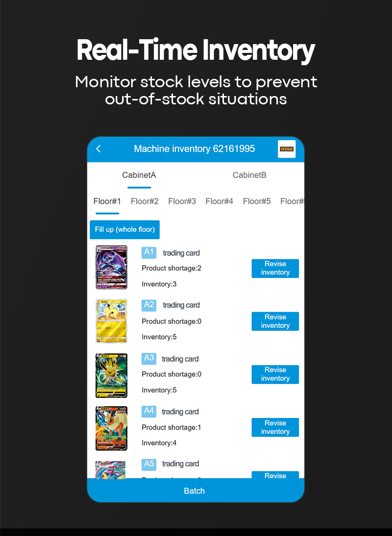 trading card vending machine remotely manage trading card vending machine with ease
