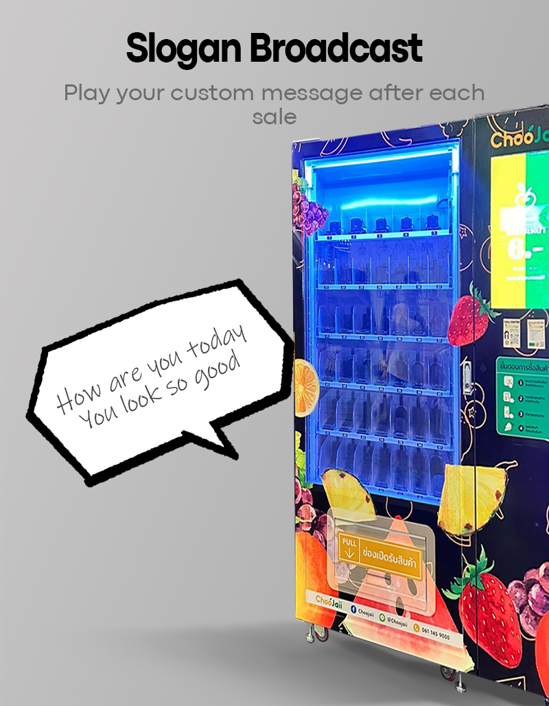 Fruit Cup Vending Machine have 21.5 inch touchscreen designed to provide a healthy, convenient snack option to any location.
