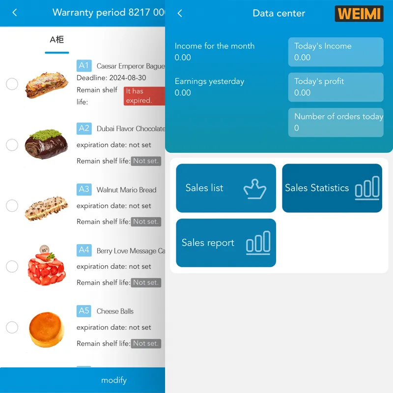 Gekühlte Kuchenschränke mit Produktablaufmanagement