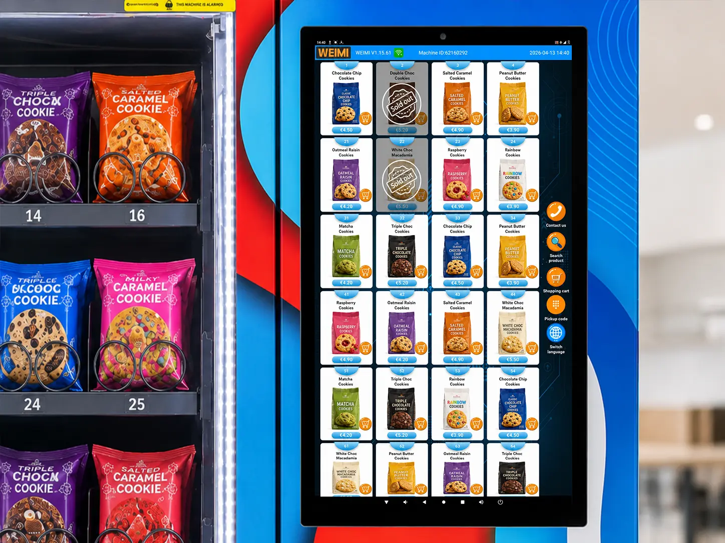 WM22 cookie vending touchscreen shopping