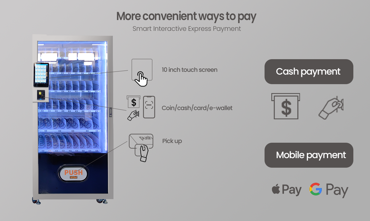 headscarf vending machine have 10 inch touchscreen have More convenient ways to pay