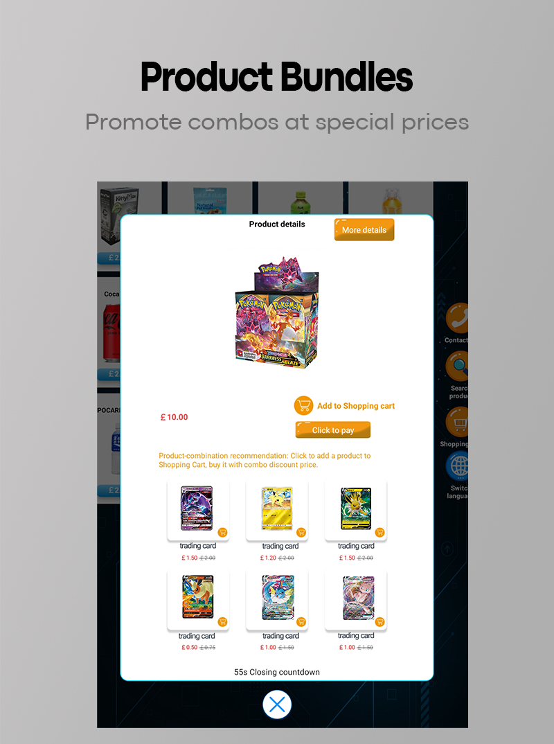 trading card vending machine product bundles