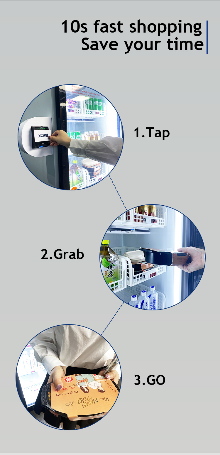 Micron Smart Vending at Germany Vending Show-VENDTRA smart fridge vending machine fast shopping experience