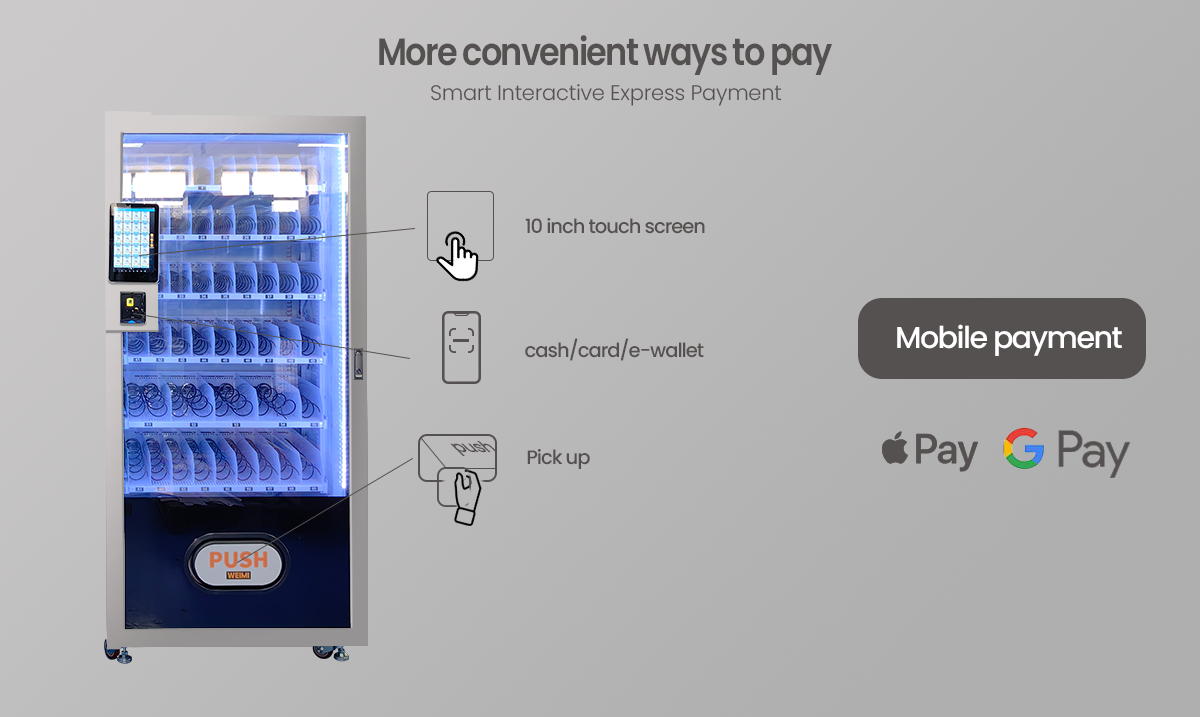 headscarf vending machine have 10 inch touchscreen have More convenient ways to pay