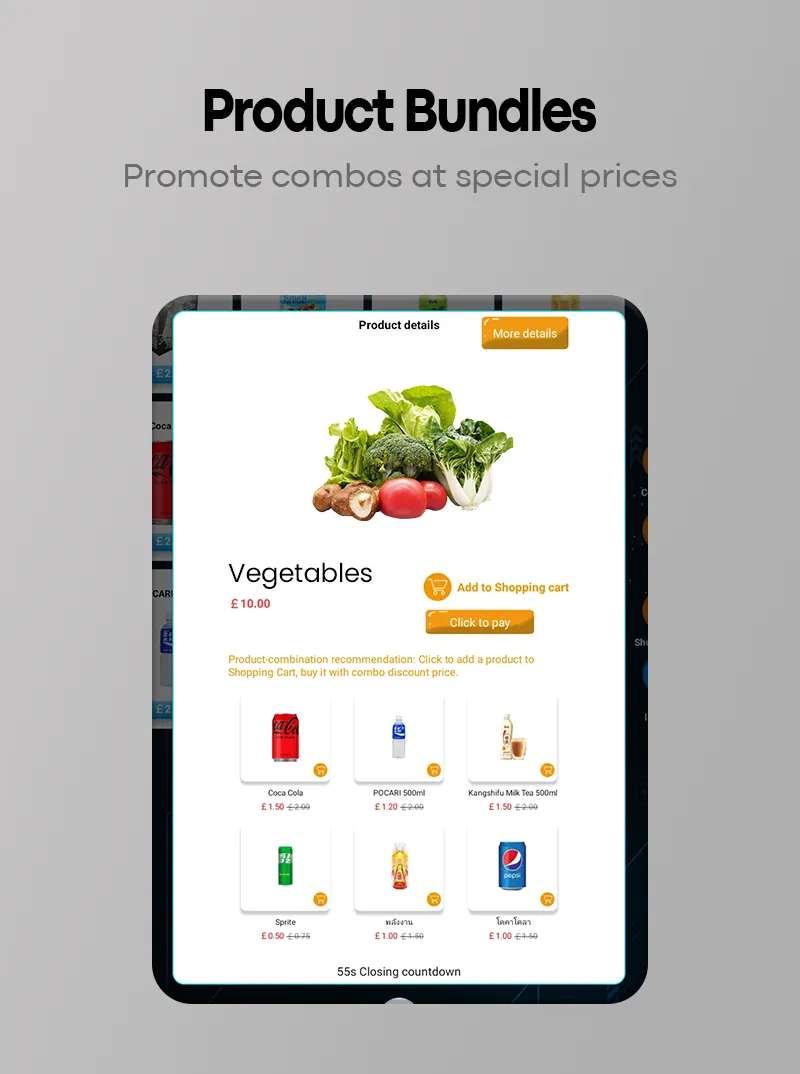 Fruit Cup Vending Machine have 21.5 inch touchscreen designed to provide a healthy, convenient snack option to any location.
