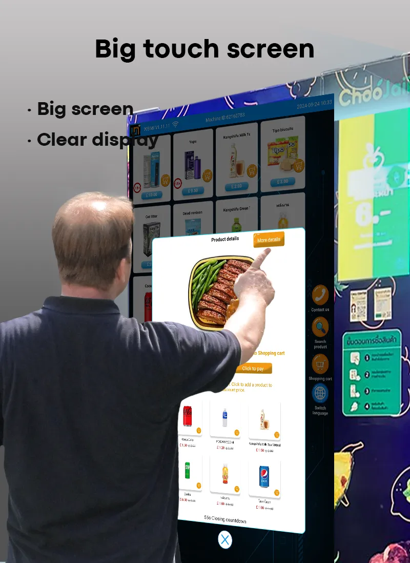 Fruit Cup Vending Machine have 21.5 inch touchscreen designed to provide a healthy, convenient snack option to any location.