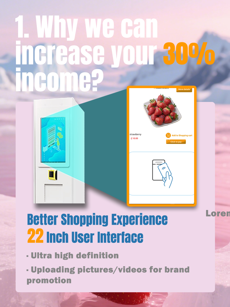 Strawberry locker vending machine with 22 touch screen