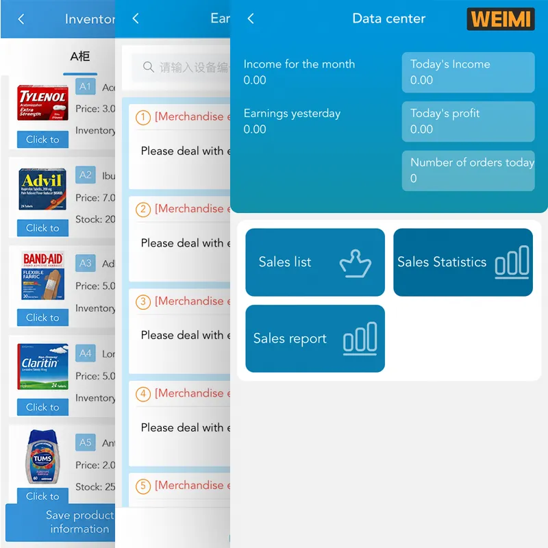 Remote inventory and sales management for medicine vending machines